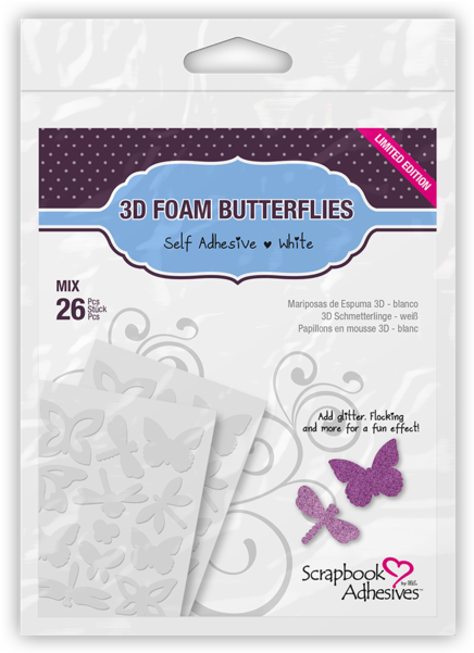 3d Foam Butterflies Adhesive Shapes - 3l Scrapbook Adhesives 3d Foam Shapes 48pcs - Hearts (600x600), Png Download
