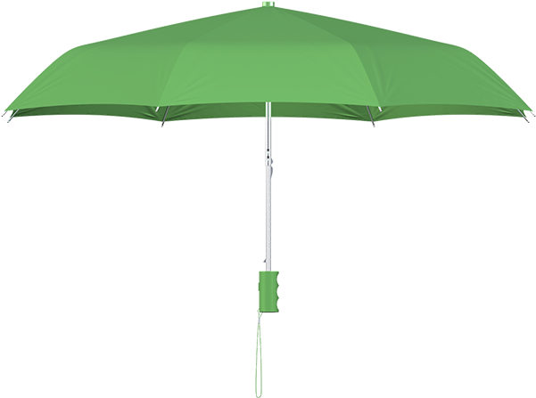 Compact Frame Lime Umbrella Side View - Umbrella (600x553), Png Download