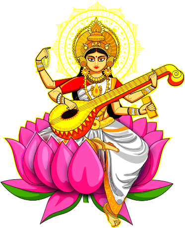 Shri Gayatri Ji Ki Aarti - Saraswati Ji (372x544), Png Download