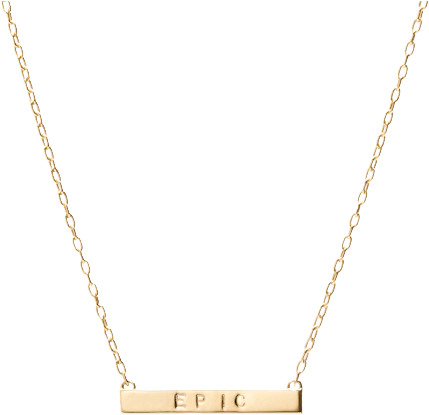 Mini Tall Dog Tag Bar Necklace - Necklace (800x800), Png Download