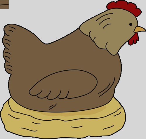 Chicken Clip Art Chicken Nest Clipart - Hen With Eggs Clipart (500x476), Png Download
