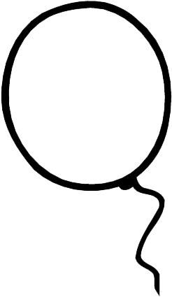 Single Balloon Image - Clip Art Black And White Balloon (500x500), Png Download