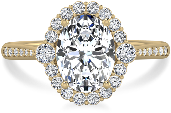 Calla Oval Cut Halo Ring - Engagement Ring (650x650), Png Download