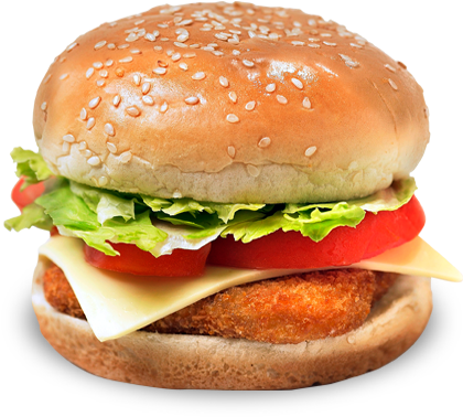 Fish Burger - Veg Burger With Cheese (490x390), Png Download