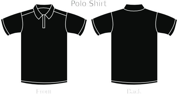 Black Polo Shirt Clip Art - Black Polo Shirt Template (600x318), Png Download