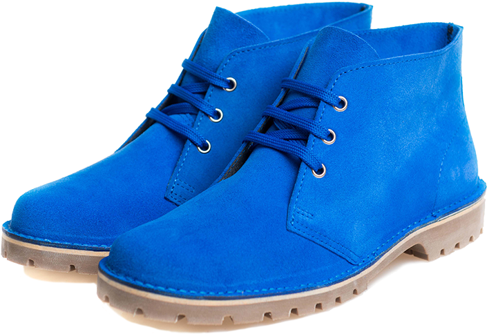 blue suede stilettos