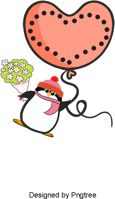 Penguin, Red, Valentine's Day Png And Psd - Portable Network Graphics (800x800), Png Download