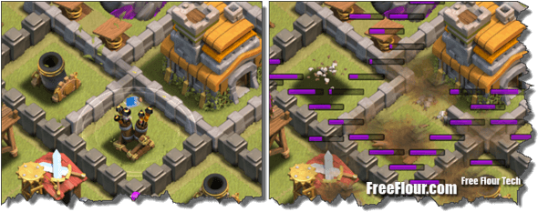 Coc Attack Strategy Lightning Dragon Air Defense - Hall (600x242), Png Download