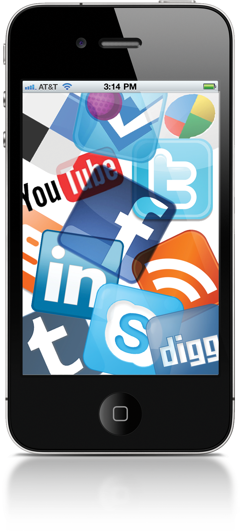 Sosial Integration - Mobile Social Media Png (900x1800), Png Download