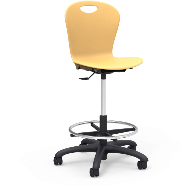 Virco A Leading Manufacturer Of Office Amp School Furniture - Zuma Series Height Adjustable Lab Stool With Casters (748x748), Png Download