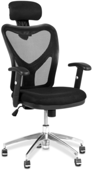High Back Ergonomic Desk Computer Office Mesh Swivel - Akracing Premium Carbon Black (350x350), Png Download