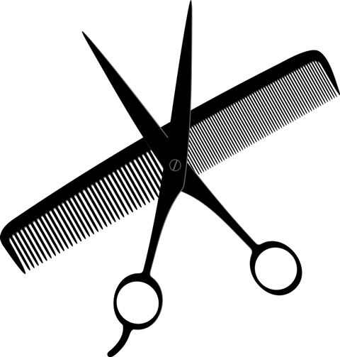 Free Download Scissors And Comb Transparent Clipart - Scissors And Comb Png (480x503), Png Download