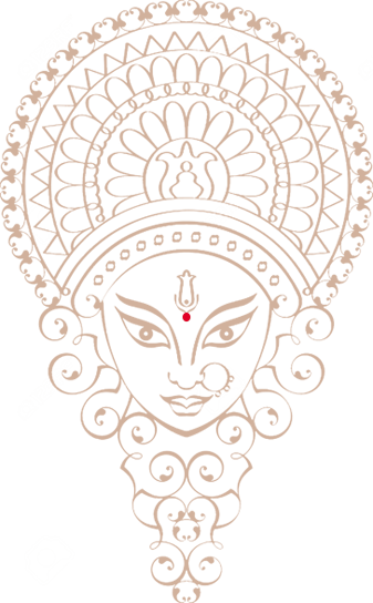 অরবিন্দ রায় - Sketch Of Durga Face (337x544), Png Download