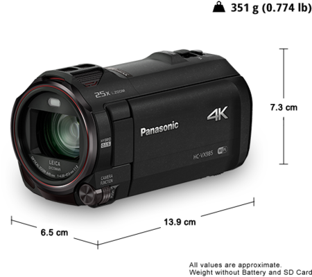 4k Ultra Hd Camcorder Hc4k - Panasonic Vx870 (499x405), Png Download