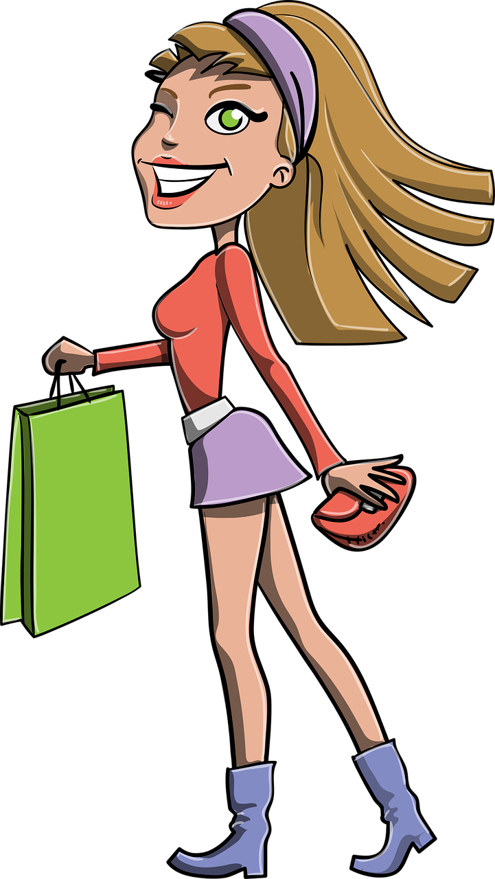 Girl With Shopping Bags Clipart Png Download - Stylish Girl Png Vector Character (721x1280), Png Download