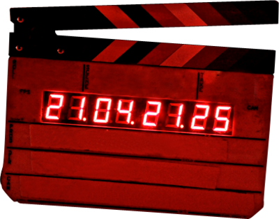 Director Clapboard Psd - Ajanta Plastic Digital Brown Wall Clock - Dc-017 (400x314), Png Download