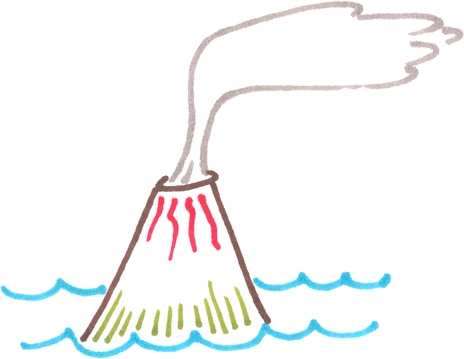Cartoon Volcano (950x740), Png Download
