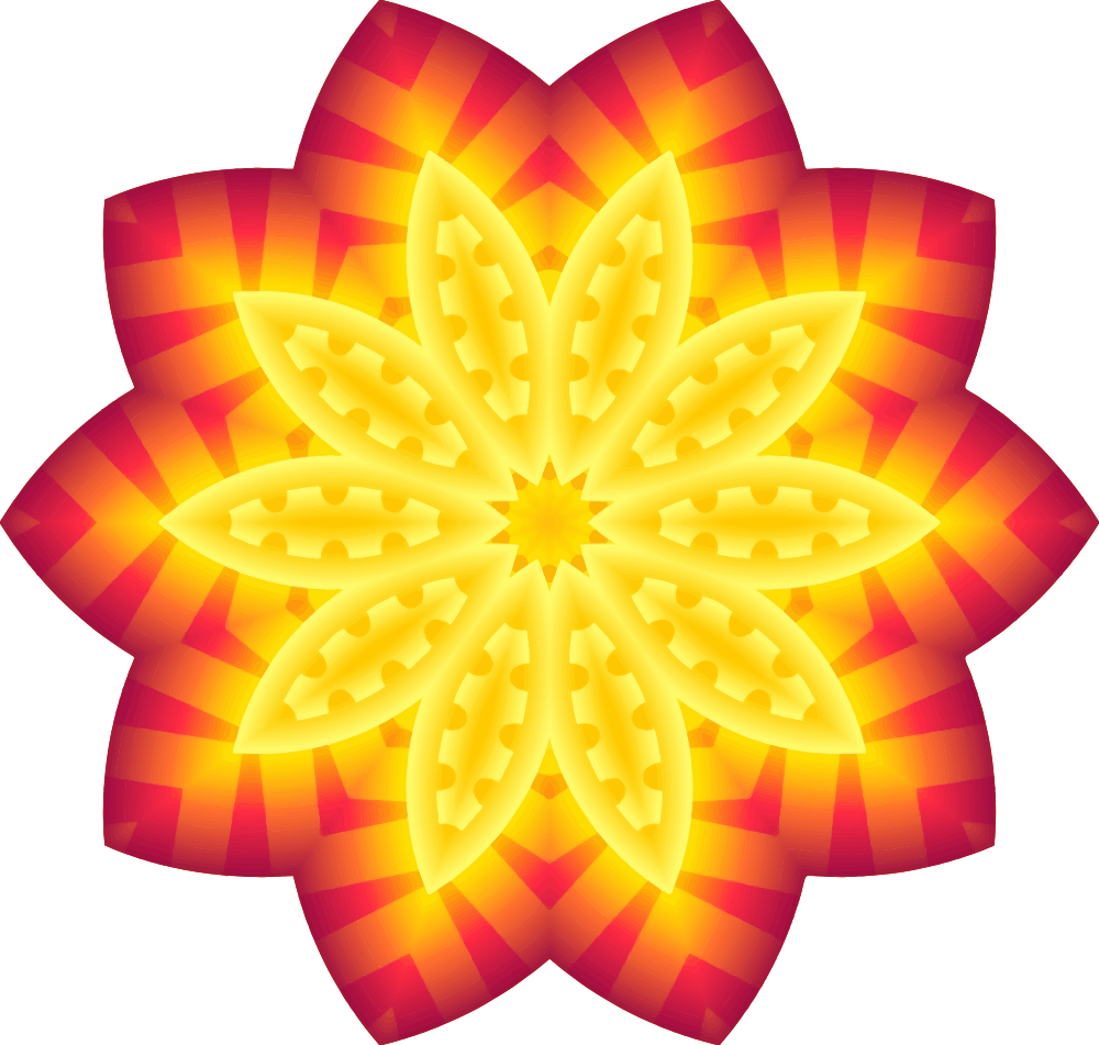 Abstract Flower - Symmetrical Flower Clipart (1000x951), Png Download