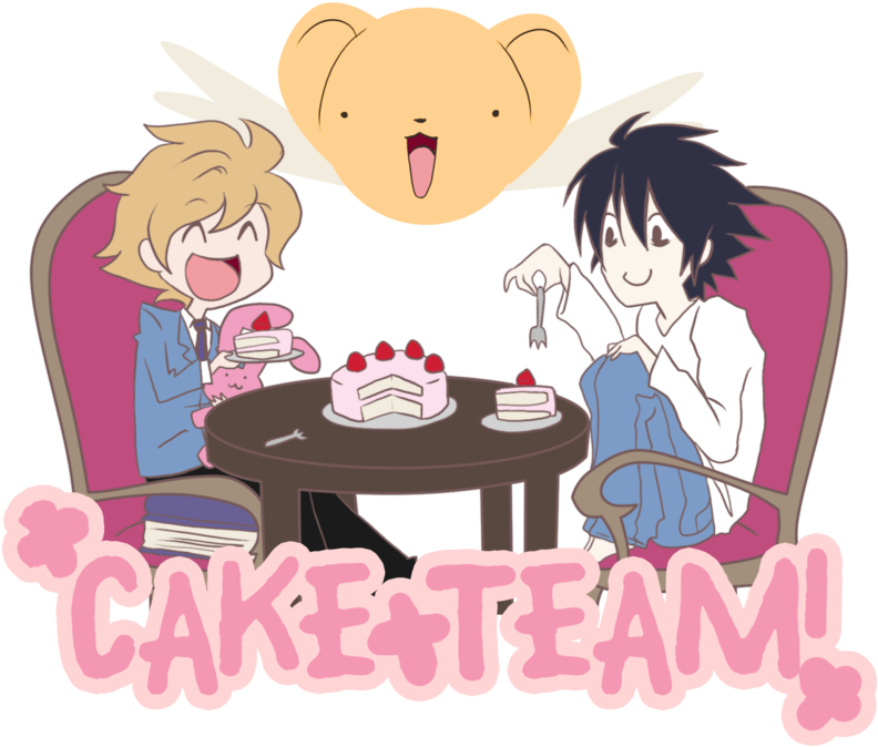 Anime Meets Anime Images The Cake Team - Anime Cake Transparent (800x693), Png Download