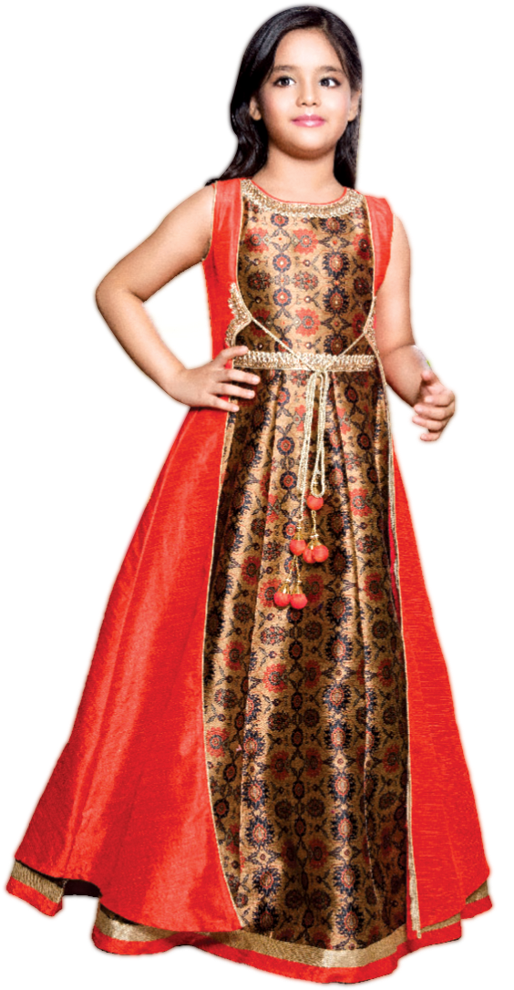 Baby In Indian Traditional Dress - Lahenga Of Chhabra 555 (709x1299), Png Download