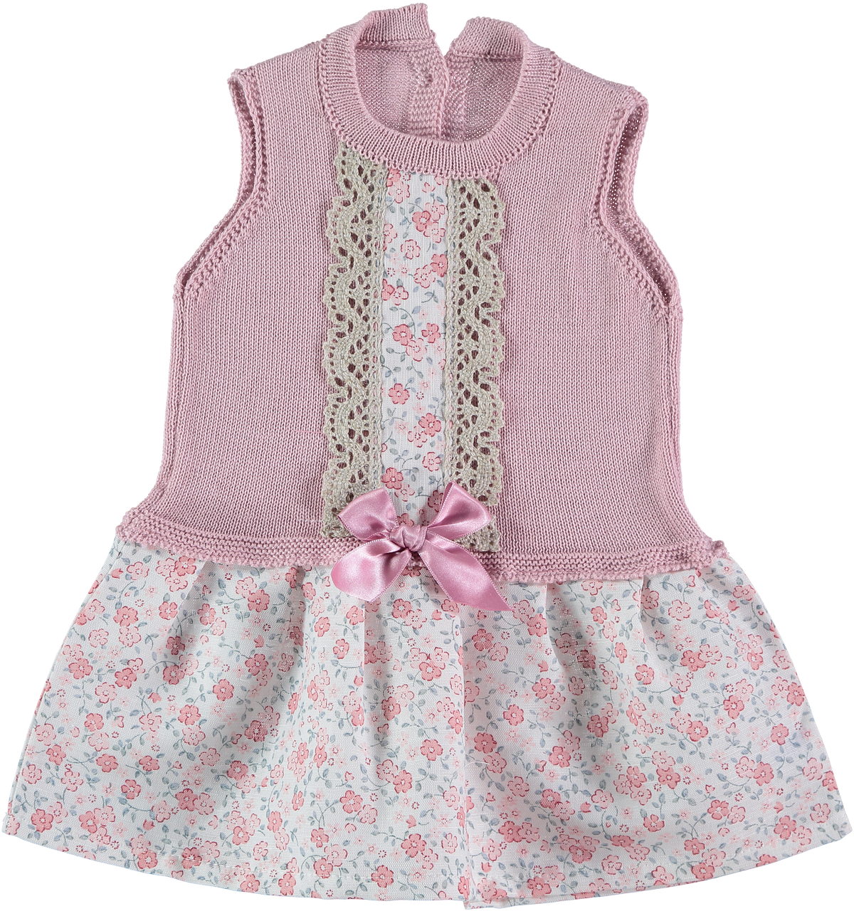 Baby Floral Print Sleeve Less Dress - Dress (1200x1280), Png Download