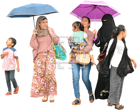 Women And Children In Conservative Dress - People Entourage Umbrella (450x450), Png Download