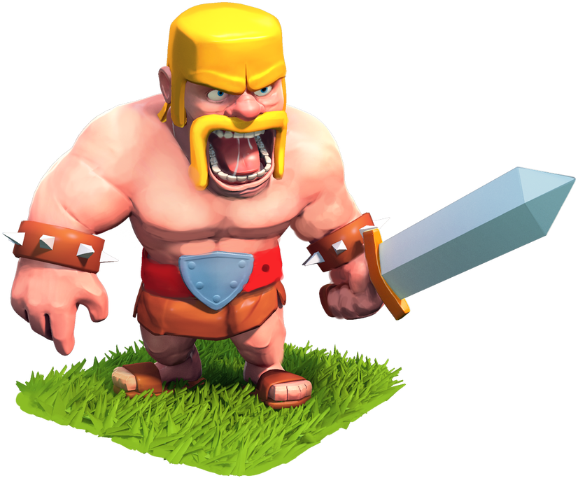 Clash Of Clans Characters Barbarian Level 6 Download - Clash Of Clan Barbarian Png (913x800), Png Download