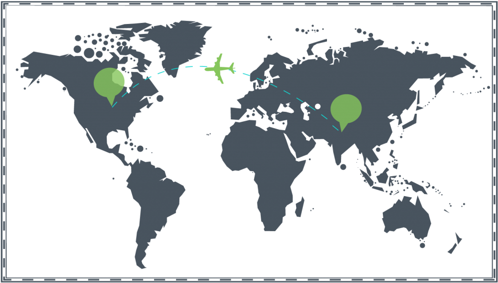 Andy Started His Jewelry Career In New Delhi, India - World Map Transparent Background (1024x602), Png Download