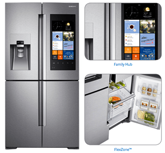 Samsung Family Hub Fridge Nz (720x300), Png Download