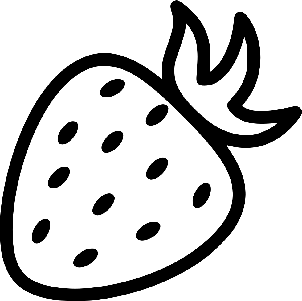 Png File - Strawberry Clip Art Black And White (980x976), Png Download