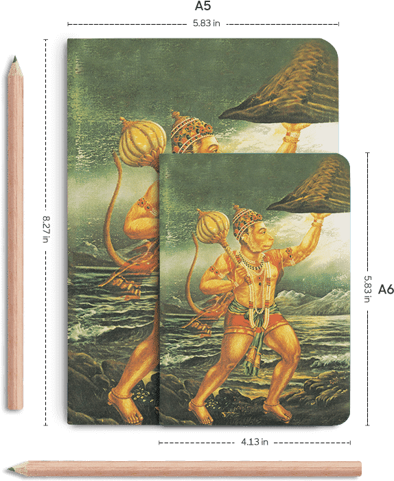 Dailyobjects Indian Mythology Hanuman Mountain A6 Notebook - Mythology (600x700), Png Download
