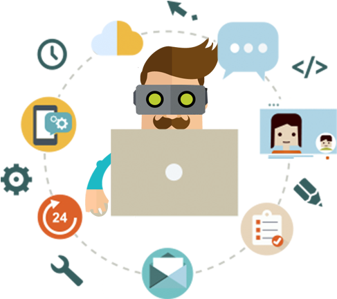 Running On Remote Servers All The Time, And They Run - Website Maintenance Support Icon (493x484), Png Download
