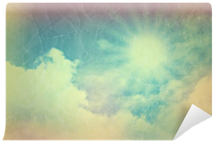 Vintage Blue Sky With Clouds With Retro Effect Wall - Aurora (400x400), Png Download