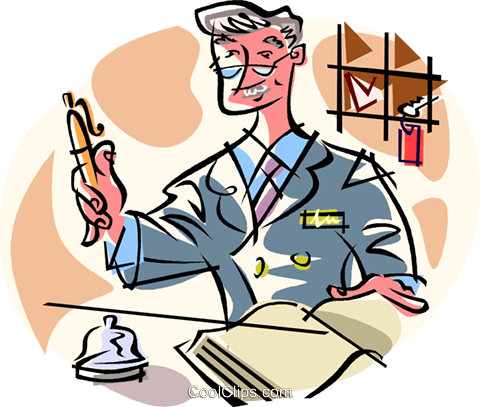 Hotel Desk Clerk - Recepcionista De Hotel Desenhos (480x407), Png Download