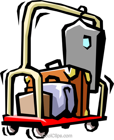 Hotel Luggage Cart - Hotel Clipart Transparent (391x480), Png Download