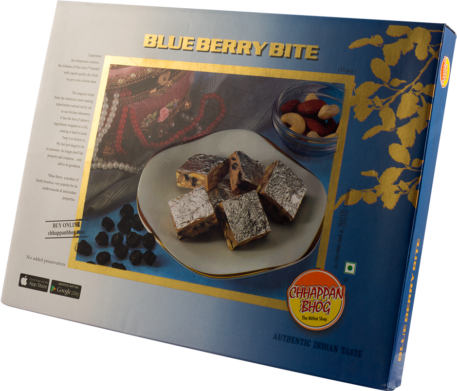 Blue Bery Bite 35 Pcs - Chhappan Bhog (1000x1000), Png Download