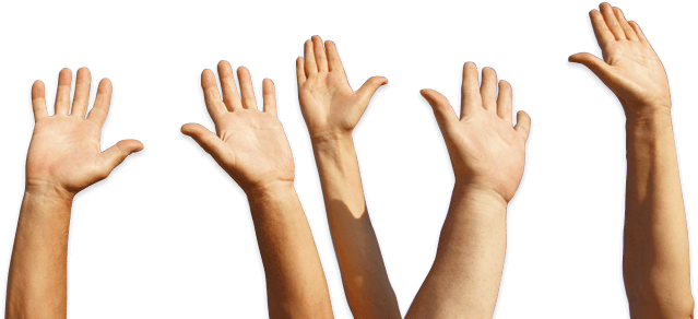 Raise The Roof Hands (689x658), Png Download