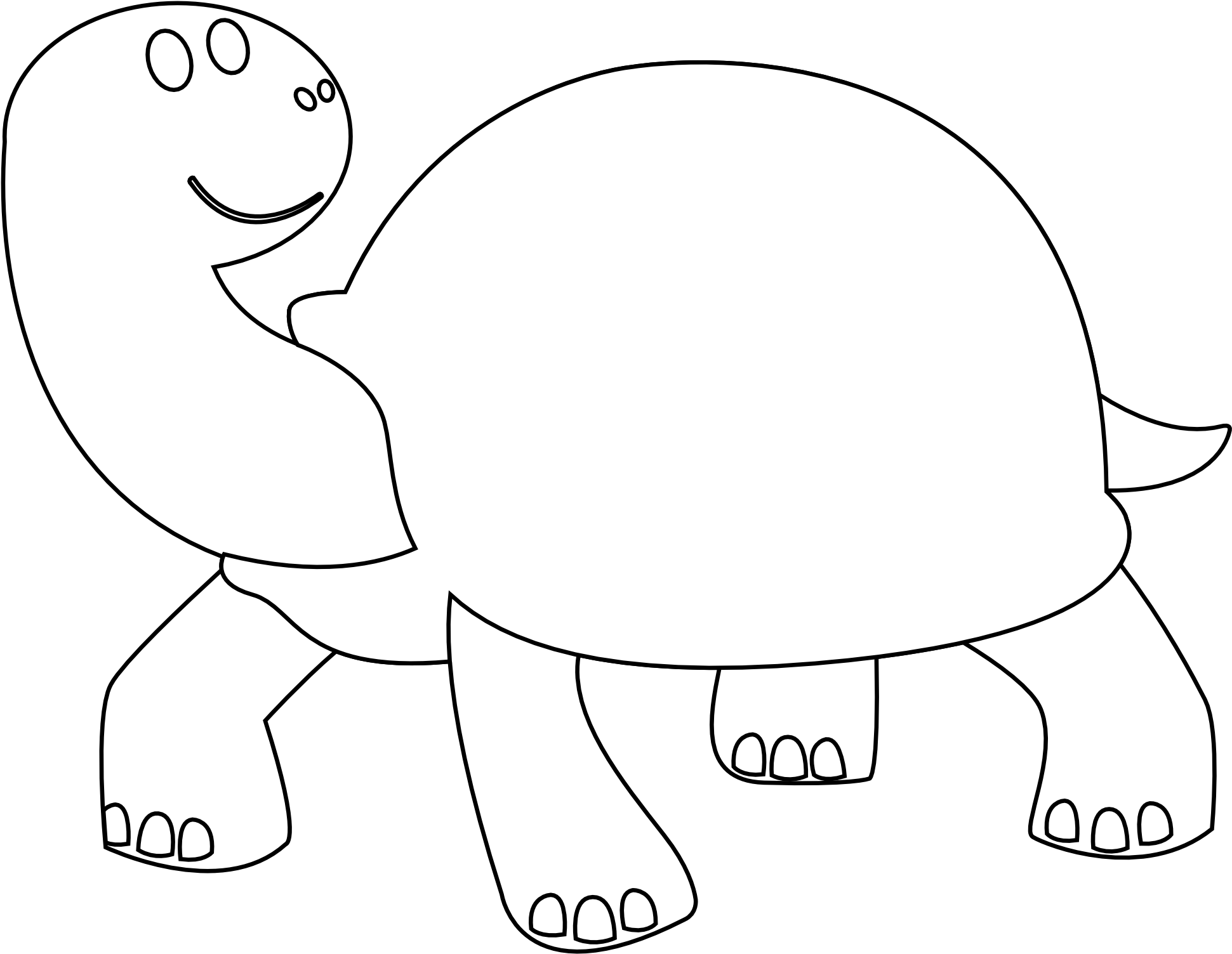 Collection Of Free Tortoise Cliparts - Animals Fruits And Vegetables Outline (1969x1969), Png Download