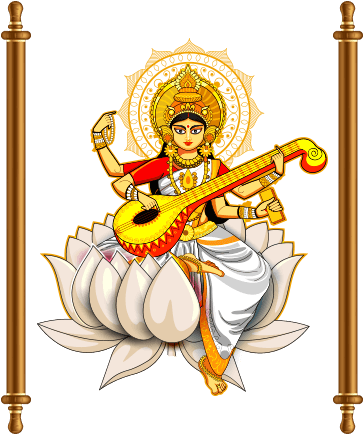 Shri Lakshmi - Saraswati Mata Png (372x544), Png Download
