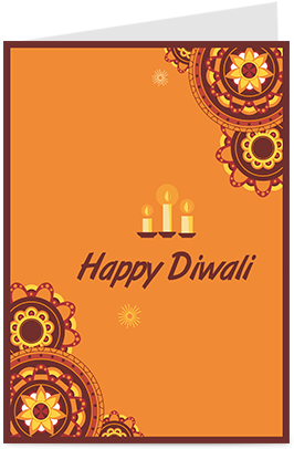 Glowing Candle Diwali Greeting Card - Diwali (284x426), Png Download