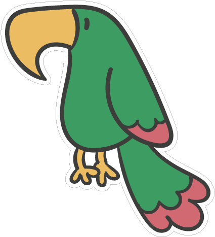 Parrot - Green Parrot Cartoon (500x500), Png Download