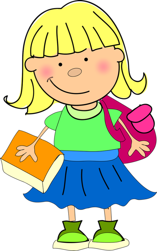 Яндекс - Фотки - Clipart Pic Of A Girl Going To School (500x800), Png Download