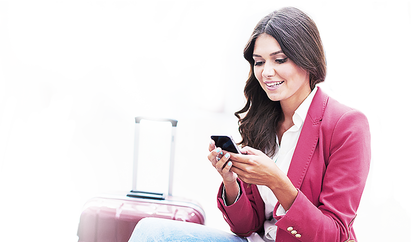 Discover All The Great Food And Shopping To Be Found - Girl Airport Png (824x486), Png Download