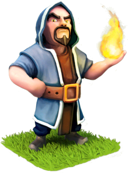 Clash Of Clans Wizard Png (418x574), Png Download