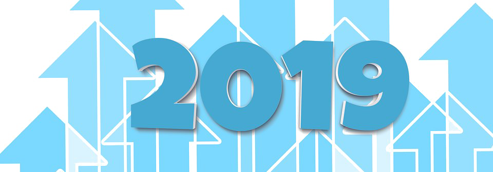 2019 New Year Text Vector Free Transparent Photo - New Year 2019 Png (960x336), Png Download
