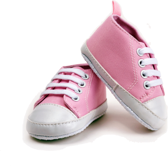 Pink Child Shoes - Transparent Baby Shoes Png (550x544), Png Download
