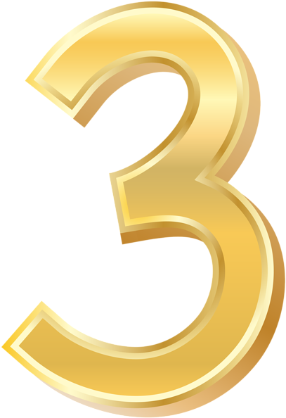 Gold Style Number Three Png Clip Art Image Gold Style, - Three Clip Art (417x600), Png Download