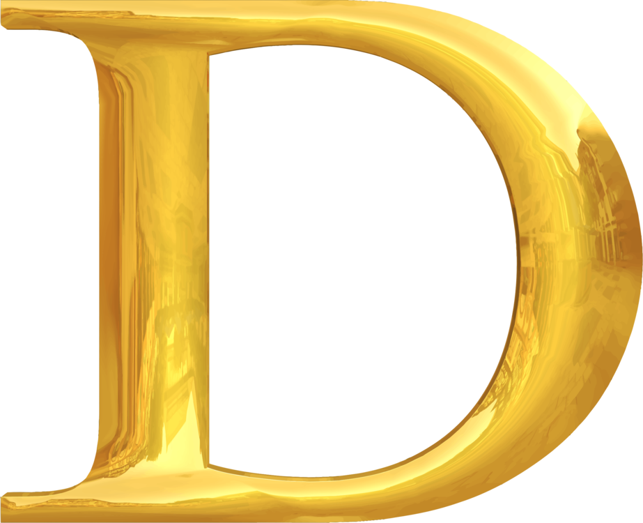 D In Gold Lettering Clipart Typography Clip Art - Gold D Png Letter (900x732), Png Download