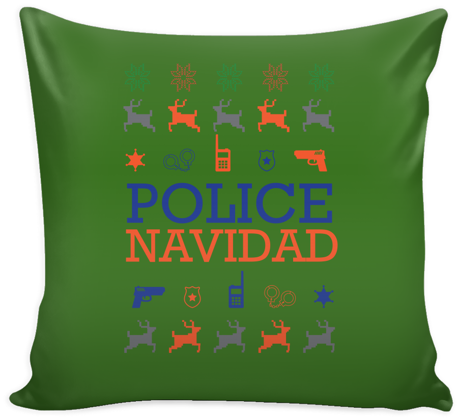 Police Navidad Thin Blue Line Law Enforcement Funny - Throw Pillow (1024x1024), Png Download