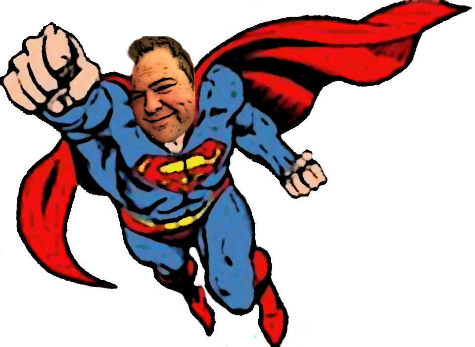 Superman Flying Up Png - Superman Clipart (960x701), Png Download